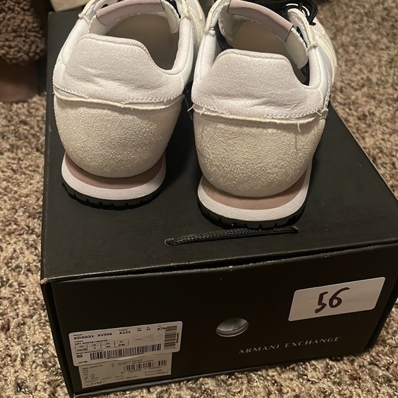 ARMANI EXCHANGE  Low cut sneakers  WHT XDX031 XV308 AX Logo Lace up - Picture 4 of 11